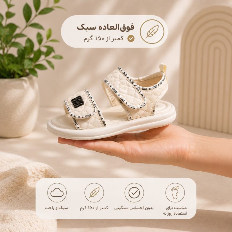 صندل دخترانه شیک بچگانه | سبک، راحت و مناسب مهمانی - Image 5